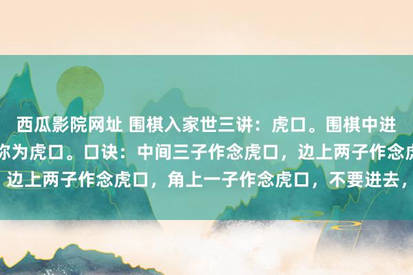 西瓜影院网址 围棋入家世三讲：虎口。围棋中进去只剩下邻接的所在就称为虎口。口诀：中间三子作念虎口，边上两子作念虎口，角上一子作念虎口，不要进去，要绕着走。